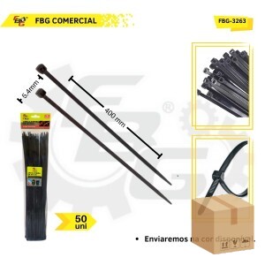 FBG-3263 ABRAÇADEIRA DE NAYLON 5.4 X 400MM PACOTE C/50 UNI
